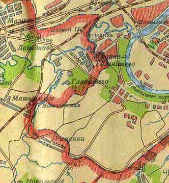 Фрагмент карты Москвы 1939 года
